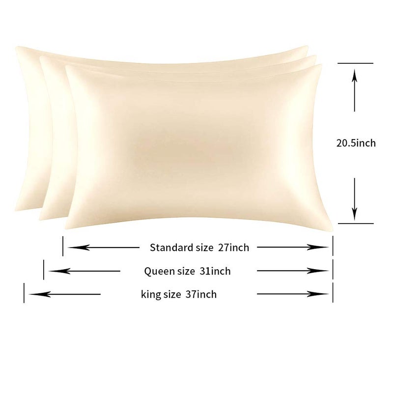 Jocoku 100% Mulberry Silk Pillowcases Set of 2 for Hair and Skin and Super Soft and Breathable Standard Size Nature Silk Pillowcases (Standard, Buff Beige) - Image 3